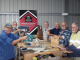 Norm Graham, Warren Lindsay, Ian Taylor, Graham March, Rod Morcom and David Timmins making possum boxes.