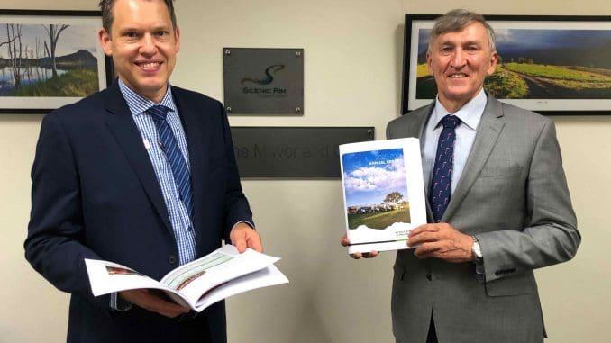 Scenic Rim Regional Council CEO Jon Gibbons with Mayor Greg Christensen. Photo: Supplied.