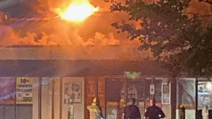Fire at Canungra FoodWorks. Image supplied.