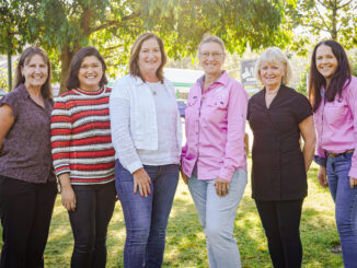 Janine Rockliff, Nambok Intharangsy, Leanne Angel, Monique Morcus, Lynne Milner and Liz Corcoran. Photo by Katie O'Brien.