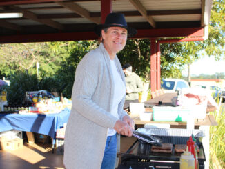Sheri Lyons’s helping with the sausage sizzle