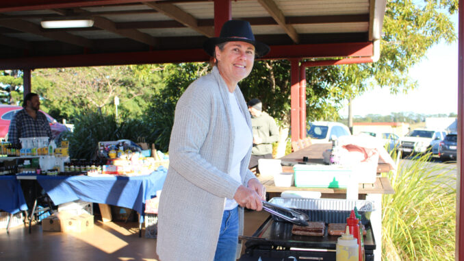 Sheri Lyons’s helping with the sausage sizzle