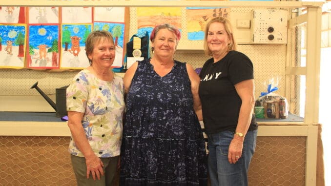 Judy Hartley, Robyn Mahony and Vicki Finch in the Pavilion.