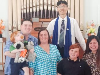 ev Dr JeCheol Cook and new members, the Lloyd family and Fritzie Perocho
