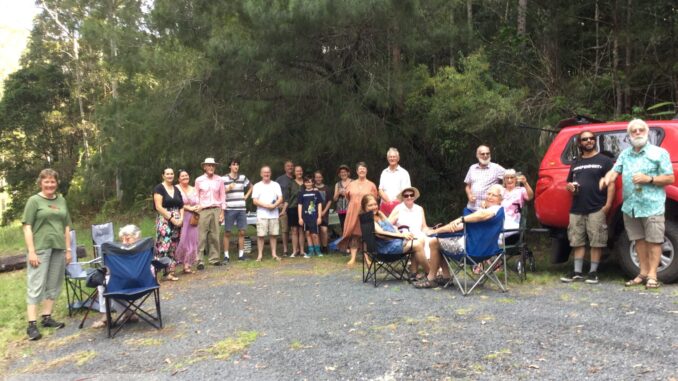 Timbarra Estate residents at their annual street party. Photo by Marie Robb.