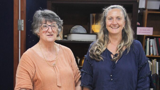 KD’s Antiques owner Desley Bird with staff member Ingrid Gill KM