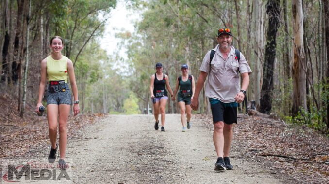 The Livingston family doing Kokoda Legacy Challenge - Jasmine and Troy in front with Emily and Kirsty behind. Photo by SOK Images.
