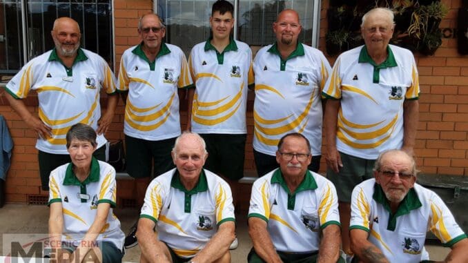 Summer Nines Competition Blue team - back Mark Passante, Peter Shoebridge, Bailee Prosser, Mykal Prosser and Wayne Reiser. Front Val Reiser, Jim Shiels, Stuart Warren and Darryl Lee