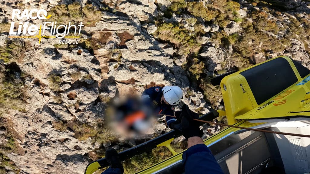 Bushwalker winched to safety.  Image supplied.