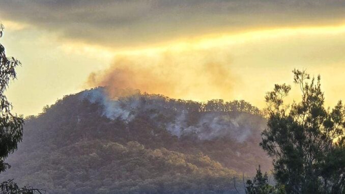 Fire burning at Mount Witheren